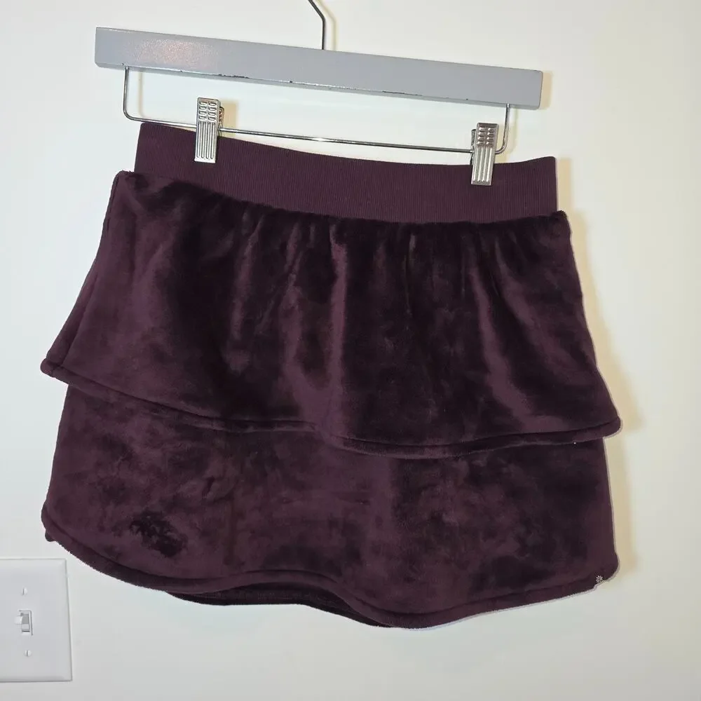 Athleta Girl Velvet Swing Skirt Size 14 Cherrywood Burgundy Fall Holiday Preppy